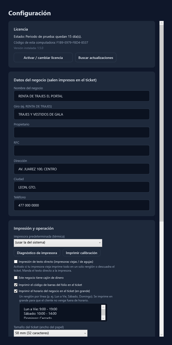 Configuración